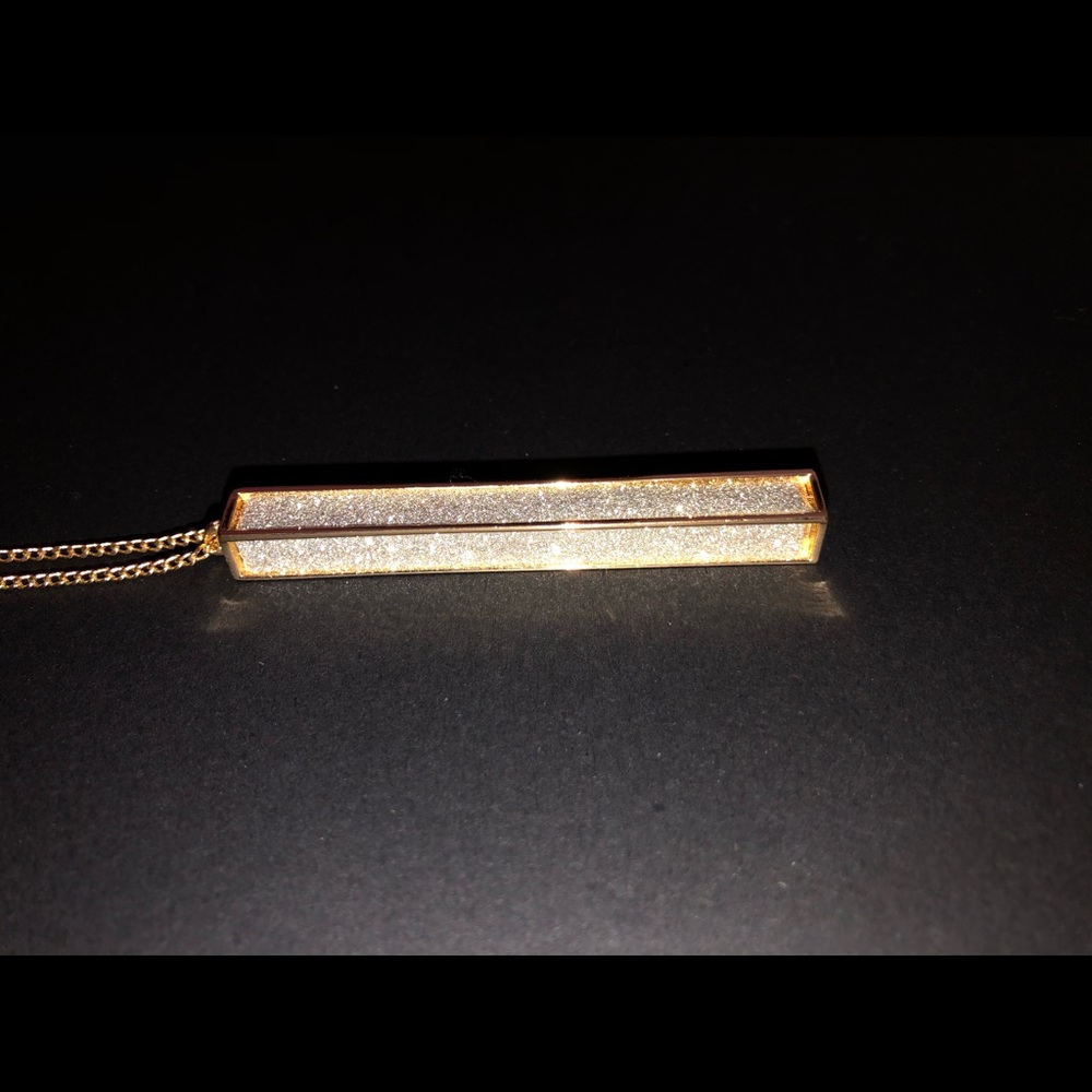 Rectangle Diamond Gold Necklace